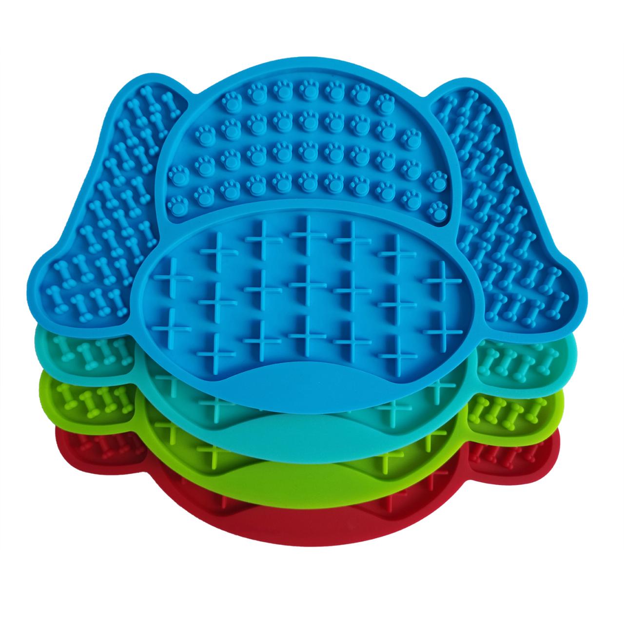 Slow Feeder Silicone Dog Lick Pad Plate Bath Products with Suction Cup Cute Pattern Lick Mat Bowl Pet Feeding Toy